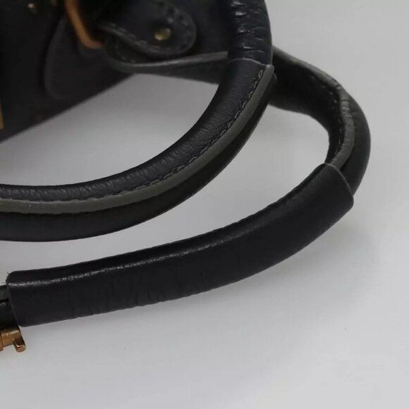 Chloe Paddington Hand Bag Leather Navy Gold Silver Auth - Picture 6 of 16